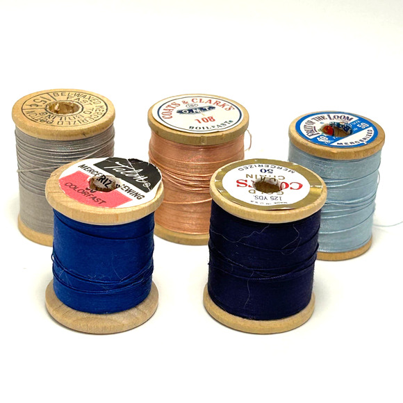 Vintage Thread On Wooden Spools Lot of 30 - Picture 9 of 11